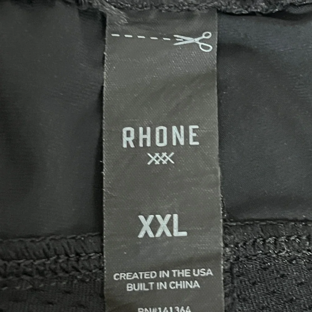 Rhone Athletic Shorts Mens XXL Black Red Logo Elastic Waist Performance Training